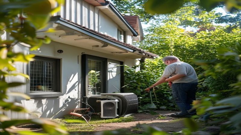 AI-impressie van filter reinigen door een warmtepomp specialist