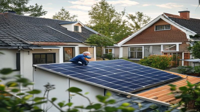 AI-impressie van monitoring koppelen door een zonnepanelen installateur