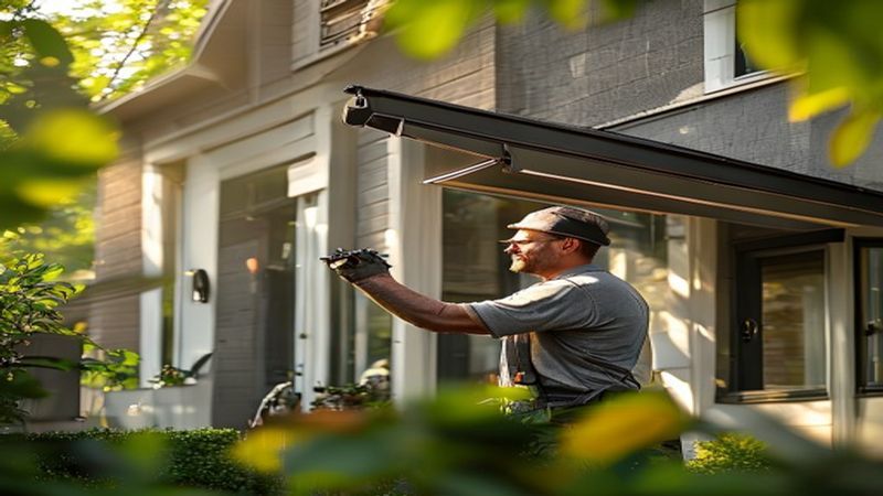 AI-impressie van motor instellen (somfy) door een zonweringspecialist